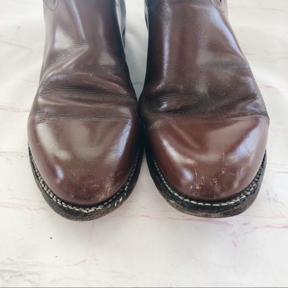 [Justin] Brown leather western roper boot 8.5D - Picture 2 of 8